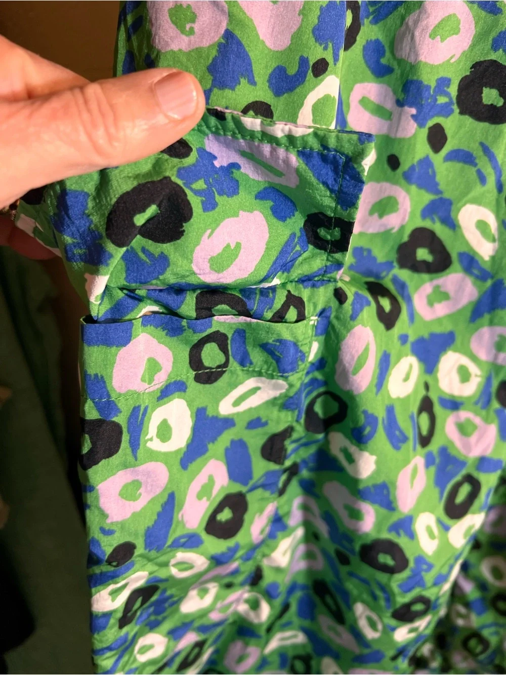 Diane Von Furstenberg Green Purple Floral balloon cargo barrel joggers Y2K S